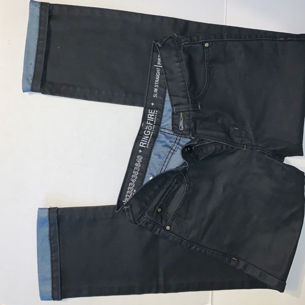 Ring Of Fire Dark Blue Denim Jeans Mens 31 Slim